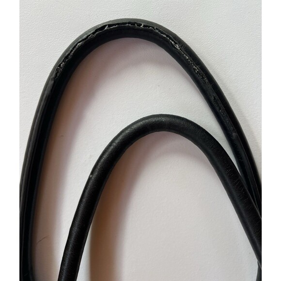 Tory Burch Black Soft Leather Large Slouchy Tote Gold Accents Lipstick Mirror - Picture 7 of 7